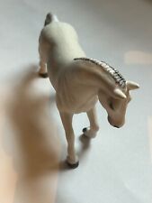 Schleich Horse Figurine, Heavy Plastic, White with Gray Hair, Braided, Pre-Owned picture