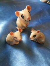 Set of 3 WADE Vintage Miniature Porcelain MOUSE Mice Figurines, England picture