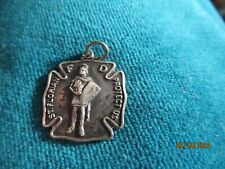 Vintage Sterling Silver St. Florian Firefighter Shield Catholic Protection Medal picture