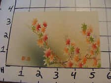 Vintage Unused Carte Postale Japanes Art floral #4 beautiful card undated LEAVES picture