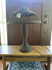 Antique Heywood Wakefield Arts & Crafts Original Wicker Table Lamp picture