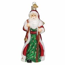 Old World Christmas FATHER CHRISTMAS WITH BELLS (40307) Glass Ornament w/ Box picture
