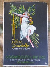 Original 1920s litho advertising  for  Oil Olive Gandolfo  Oneglia Italy picture