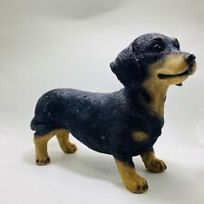 Adorable Large Lifelike Realistic Black And Tan Dachshund Dog Statue 10