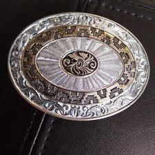 Crumrine Heavy Silver Plate On Jewelers Bronze Western Belt Buckle picture