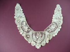 1800'S EXCEPTIONAL VICTORIAN LACE COLLAR FINE FLORAL NEEDLEWORK EMBROIDERY picture