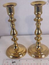 VTG Pair Of Decorative  Brass Candle Holders 7” Made In India picture