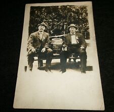 Awesome Real Photo Men with Pabst Beer Keg and Labeled Bock Beer Bottle picture