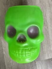 SUPER RARE VTG MCM AJ Renzi Green Skull Neon Pink Eyes Blow Mold Candy Pail picture