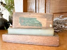 Vintage Hard Arkansas Oilstone Translucent, W/Wood Approx 5x2 Box, Jewelers picture