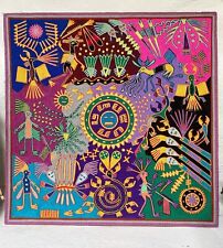 Huichol Peyote Yarn Painting by Eligio Carrillo Vicente 24x24