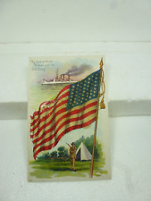 Antique Postcard American Flag w/ Glitter Embossed Copyright 1903 Julius Bien picture