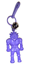 Vintage 1980s Plastic Charm Purple Robot Man Charms Necklace Clip On Retro picture