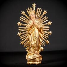 Virgin Mary Sculpture | Immaculate Conception Antique 18th C Wooden Figure 16”_ picture