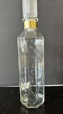 Rare Smirnoff Vodka Glass Bottle Glass Logo Gold Band with Stopper 12 in empty picture