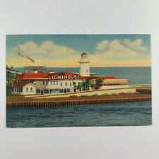 Postcard Florida Miami FL Lighthouse Restaurant 1940s Linen Unposted picture