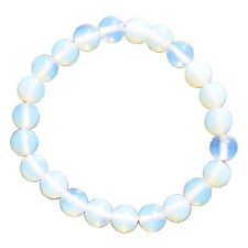 CHARGED Radiant Opalite Crystal 8mm Stretchy Bracelet + Baby Selenite Heart picture