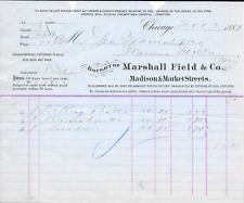Used November 1881 Marshall Field & Company Blue Billhead picture