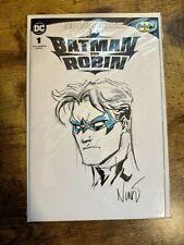 Nightwing Original Art Sketch On Batman Blank Signed By Eddie Nunez picture