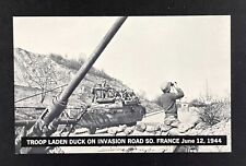 1970s WWII France Invasion Duck Tank Soldiers 1944 War Scene Vintage Postcard picture