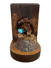 Carved Wood Single Bookend With Bird And Nest Handmade? Vintage Live Edge picture