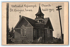 1908 View of Methodist Episcopal Church St. Ansgar Iowa IA Posted Postcard picture