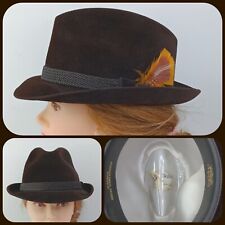 Dobbs Fifth Avenue Fedora Hat Vintage New York Hunter Brown 6-3/4 Small picture