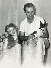 ZJ Photograph Handsome Man Pretty Woman Holding Chihuahua Dog 1957 Exposure picture