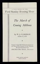 1935 March Of Coming Millions Ford Sunday Evening Broadcast Talk Vintage Script picture