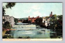 Claremont NH-New Hampshire, Looking Up Sugar River, Vintage c1909 Postcard picture