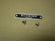 Schwinn Approved Mens & Ladies Boys & Girls Seat Name Plate Tag Emblem & Rivets picture
