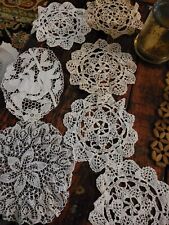 Lot of 43 Vintage Antique Hand Crocheted White Beige Table doilies Tablecloth picture