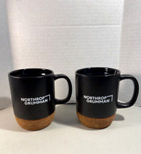 Lot of 2 Vintage and Unique Northrop Grumman Black Coffee Mugs Cups picture