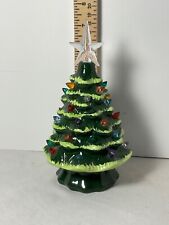 Ceramic battery operated lighted mini Christmas tree figurine picture