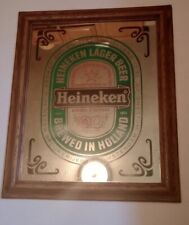 Vintage Framed Heineken Lager Beer Mirror 25x20 Inches picture