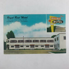 Postcard Colorado Steamboat Springs CO Royal Rest Motel 1940s Linen Unposted picture