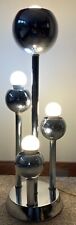 Nice Vintage 70s Silver Chrome Orb 3-way Table Lamp Mid Century Modern Lighting picture