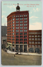 DS Morgan Building & King Edward Hotel, Buffalo NY, 1st Steel Bldg, Postcard picture