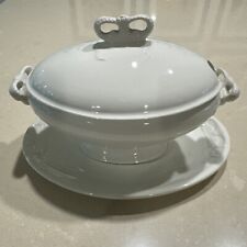 Antique Adams & Sons Ironstone Crown Small Tureen & Platter picture