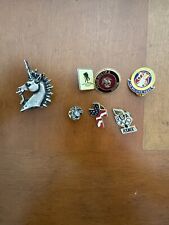 Lot of 7 Random Assortment Of Hats Pins Marine, Olympics, unicorn picture