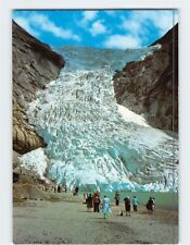 Postcard Tourists visiting the Briksdal glacier Norway picture