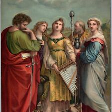 c1910s Lithograph 1518 Ecstasy St. Cecilia by Raphael Painting Copy Stengel A191 picture