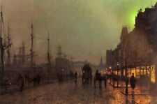 Dream-art Oil painting John-Atkinson-Grimshaw-Gourock-Near-The-Clyde-Shipping-Do picture