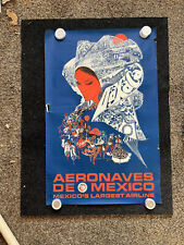 1960s Mexico Aeronaves De Mexico Original Travel Poster, Vintage Mexican Art, C picture