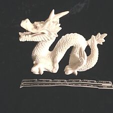 Vintage Resin Dragon Detailed Figurine Cream Color Made in Mexico 6