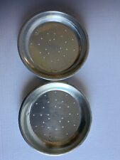 Set of 2 metal vintage 9 inch pie tins with holes picture