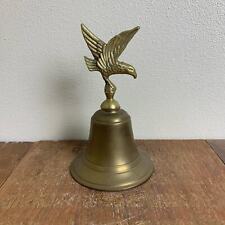 Vintage 70s Solid Brass Wal-Mart American Bald Eagle Bell Americana Shelf Decor picture