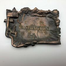 Washington Trinket Tray Ashtray? Catchall Travel Souvenir Vintage Copper Tone picture