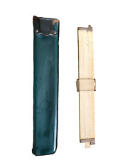 Rare Vintage Slide Rule Keuffel & Esser Long K&E 278688 GUC green case with flap picture