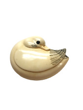 UNUSUAL POLISHED DUCK BIRD COVERED BOX picture